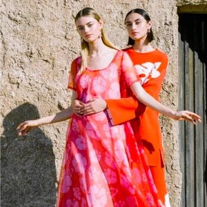 Staud Red Hibiscus 🌺 Maui Maxi Dress L